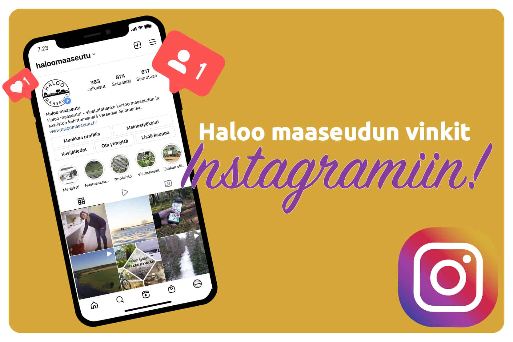 Haloo maaseudun vinkit Instagramin käyttöön – katso tallenne tai lue artikkeli!